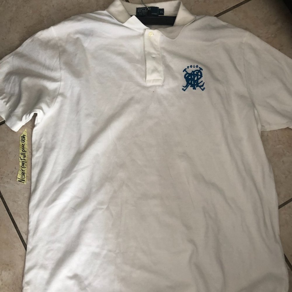 Ralph Lauren Polo White Polo with Blue LOGO SIZE XL